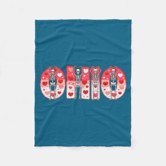 O-h-i-o Funny Skeletons Ohio In Midwestern Valenti Fleece Deken (Voorkant)