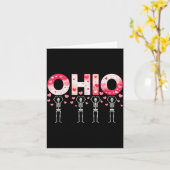 O-h-i-o Funny Skeletons Ohio In Midwestern Valenti Kaart (Gele Bloem)