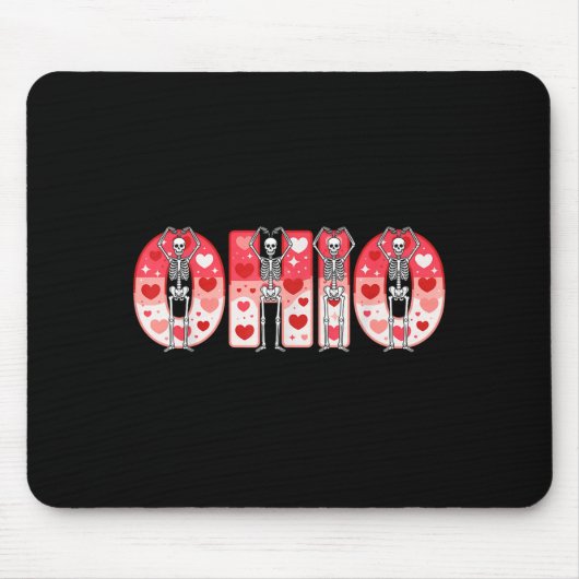 O-h-i-o Funny Skeletons Ohio In Midwestern Valenti Muismat (Voorkant)