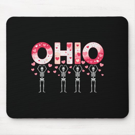 O-h-i-o Funny Skeletons Ohio In Midwestern Valenti Muismat (Voorkant)