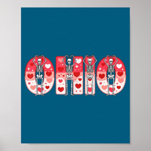 O-h-i-o Funny Skeletons Ohio In Midwestern Valenti Poster (Voorkant)