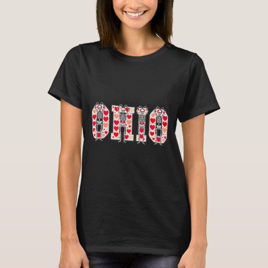 O-h-i-o Funny Skeletons Ohio In Midwestern Valenti T-shirt (Voorkant)