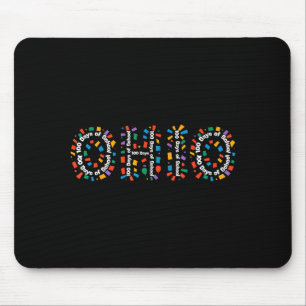 O-h-i-o Grappige 100ste Dag Van School Ohio Midwes Muismat