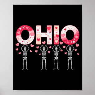 O-h-i-o Grappige Skeletten Ohio In Midwestern Vale Poster