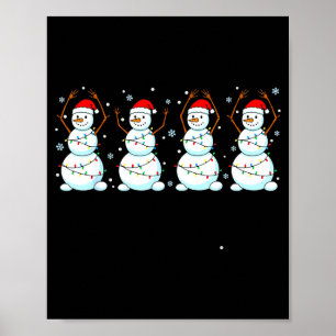 O-h-i-o Kerst Sneeuwman Ohio Vintage En Midwest Poster