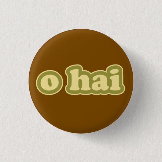 O HAI Lolcat Spreek Flair Pinback Button (Voorkant)