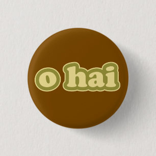 O HAI Lolcat Spreek Flair Pinback Button