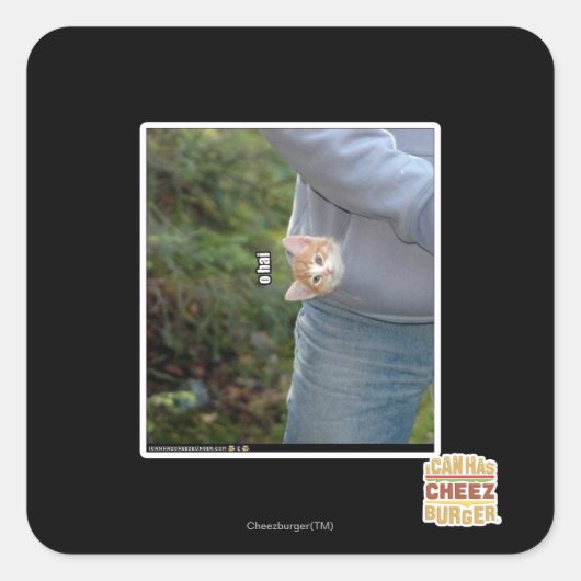 O hai vierkante sticker (Voorkant)