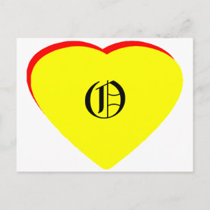 "O" Hart Geel Rood Bruiloftsuitnodiging Het MUSEUM Uitnodiging Briefkaart