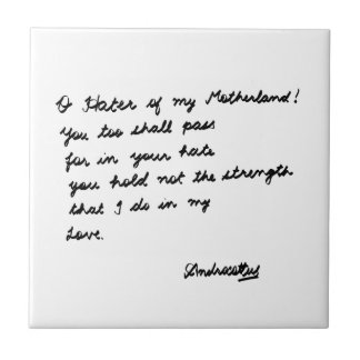 O Hater van mijn Moederland! Tegeltje