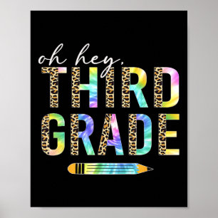 O hé derde klas terug naar school studenten 3e gra poster