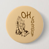 O Heer Knop Ronde Button 7,6 Cm (Voorkant)