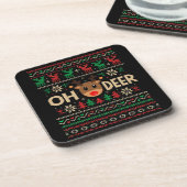 O Heer Lelijke Kerstmuts Trui Bier Onderzetter (Linkerzijde)