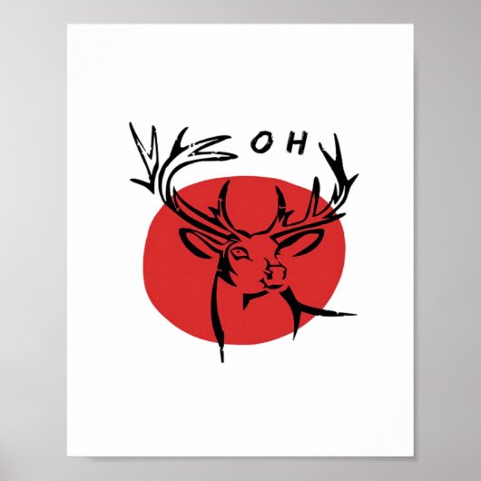 O Heer O Heer Rood Retro Klassiek Design  Poster (Voorkant)