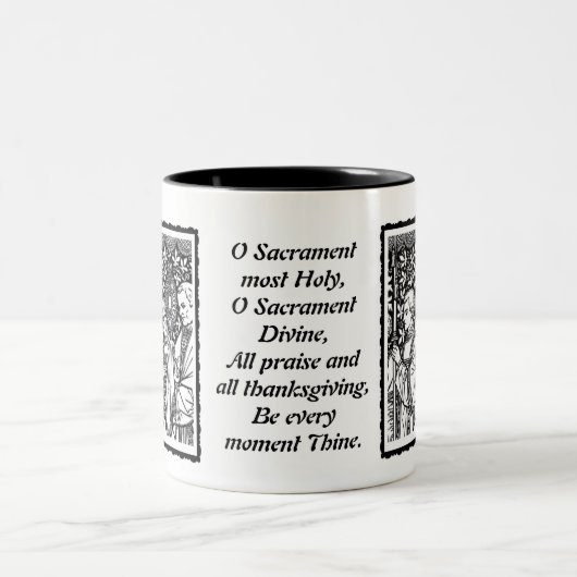 O Heilige Heiligheid De Heilige Monstrant met prie Tweekleurige Koffiemok (Center)