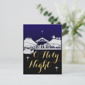 O Heilige Kerstkerscène met kerstcarol Feestdagenkaart (Staand voorkant)