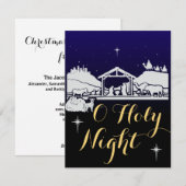 O Heilige Kerstkerscène met kerstcarol Feestdagenkaart (Voorkant / Achterkant)