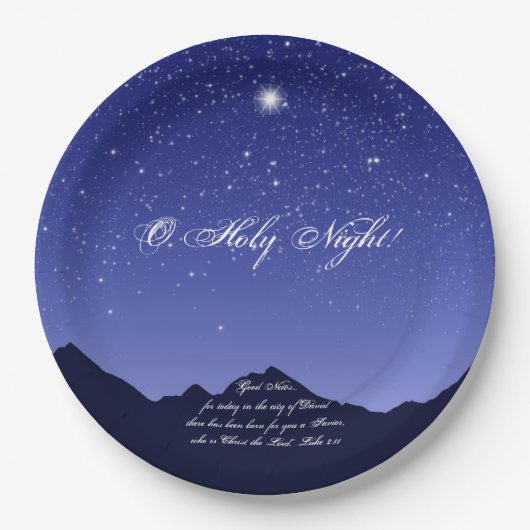 O Heilige Kerstmis Borden Papieren Bordje (Voorkant)