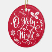 O Heilige Kerstmis - Vakantie voor aangepaste kers Keramisch Ornament (Links)