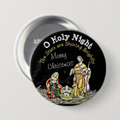 O Heilige Nacht Baby Jezus Kerst Button (Voorkant /achterkant)