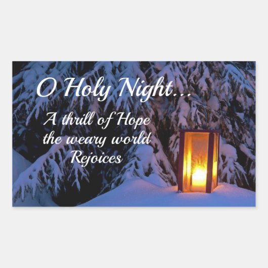 "O Heilige Nacht" Beloved kerstcarol Rechthoekige Sticker (Voorkant)