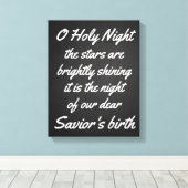  o heilige nacht | Chalkboard kerstscript Canvas Afdruk (Insitu (Houten vloer))