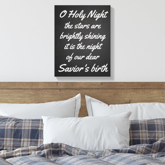  o heilige nacht | Chalkboard kerstscript Canvas Afdruk (Insitu (Slaapkamer))
