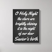  o heilige nacht | Chalkboard kerstscript Canvas Afdruk (Voorkant)