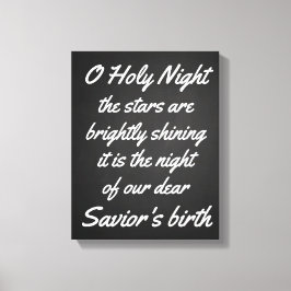  o heilige nacht | Chalkboard kerstscript Canvas Afdruk
