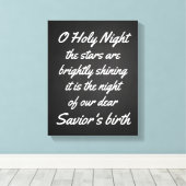  o heilige nacht | Chalkboard kerstscript Canvas Afdruk (Insitu (Houten vloer))