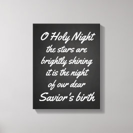  o heilige nacht | Chalkboard kerstscript Canvas Afdruk