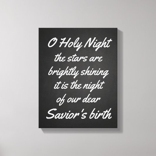  o heilige nacht | Chalkboard kerstscript Canvas Afdruk (Voorkant)