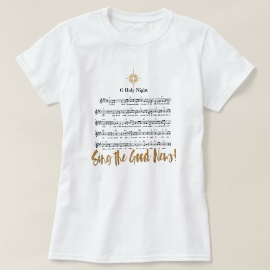 O HEILIGE NACHT Christelijke Hymne Vrouwen Kerstmi T-shirt (Design voorkant)