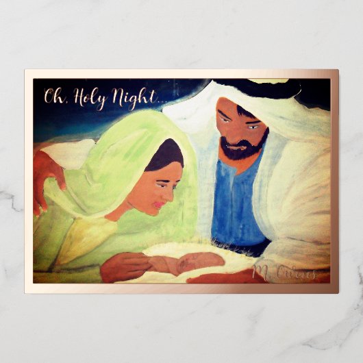 O Heilige Nacht  Folie Feestdagenkaart (Voorkant)