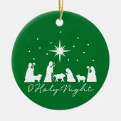 O Heilige Nacht Geboorte - Kerstversiering Keramisch Ornament (Voorkant)