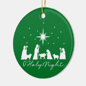 O Heilige Nacht Geboorte - Kerstversiering Keramisch Ornament (Links)