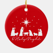 O Heilige Nacht Geboorte - Kerstversiering Keramisch Ornament (Achterkant)