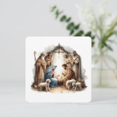 O Heilige Nacht – Geboorte onder de sterrenhemel Feestdagenkaart (Staand voorkant)