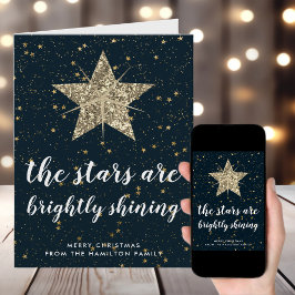 O Heilige Nacht | Gold Stars Kerstmis Kaart