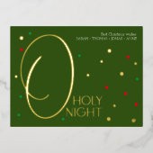 O heilige nacht goud elegante kerstkaart folie feestdagen briefkaart (Voorkant)