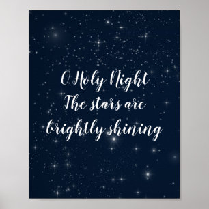 O Heilige Nacht Kerst Lyrics Elegant Vakantie Poster