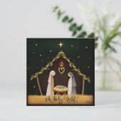 O Heilige Nacht Kerstman Kerst Inspiratie Feestdagenkaart (Staand voorkant)