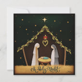 O Heilige Nacht Kerstman Kerst Inspiratie Feestdagenkaart (Voorkant)