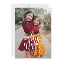 O Heilige nacht Kerstmis fotokaart