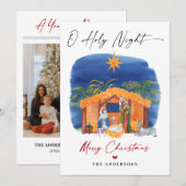O Heilige Nacht Kerstmis Geboorte Fotokaart (Voorkant / Achterkant)