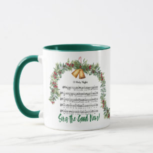 O HEILIGE NACHT Kerstmis Hymne Groene Schrift Mok