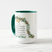 O HEILIGE NACHT Kerstmis Hymne & Schrift Groen 15o Mok (Voorkant links)