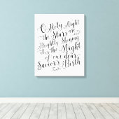 O Heilige Nacht | Kerstmis Lettered Sign Canvas Afdruk (Insitu (Houten vloer))