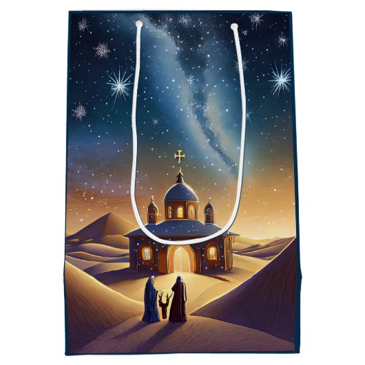 O Heilige nacht Kerstmis Medium Cadeauzakje (Achterkant)