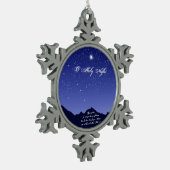 O Heilige nacht Kerstmis Tin Sneeuwvlok Ornament (Links)